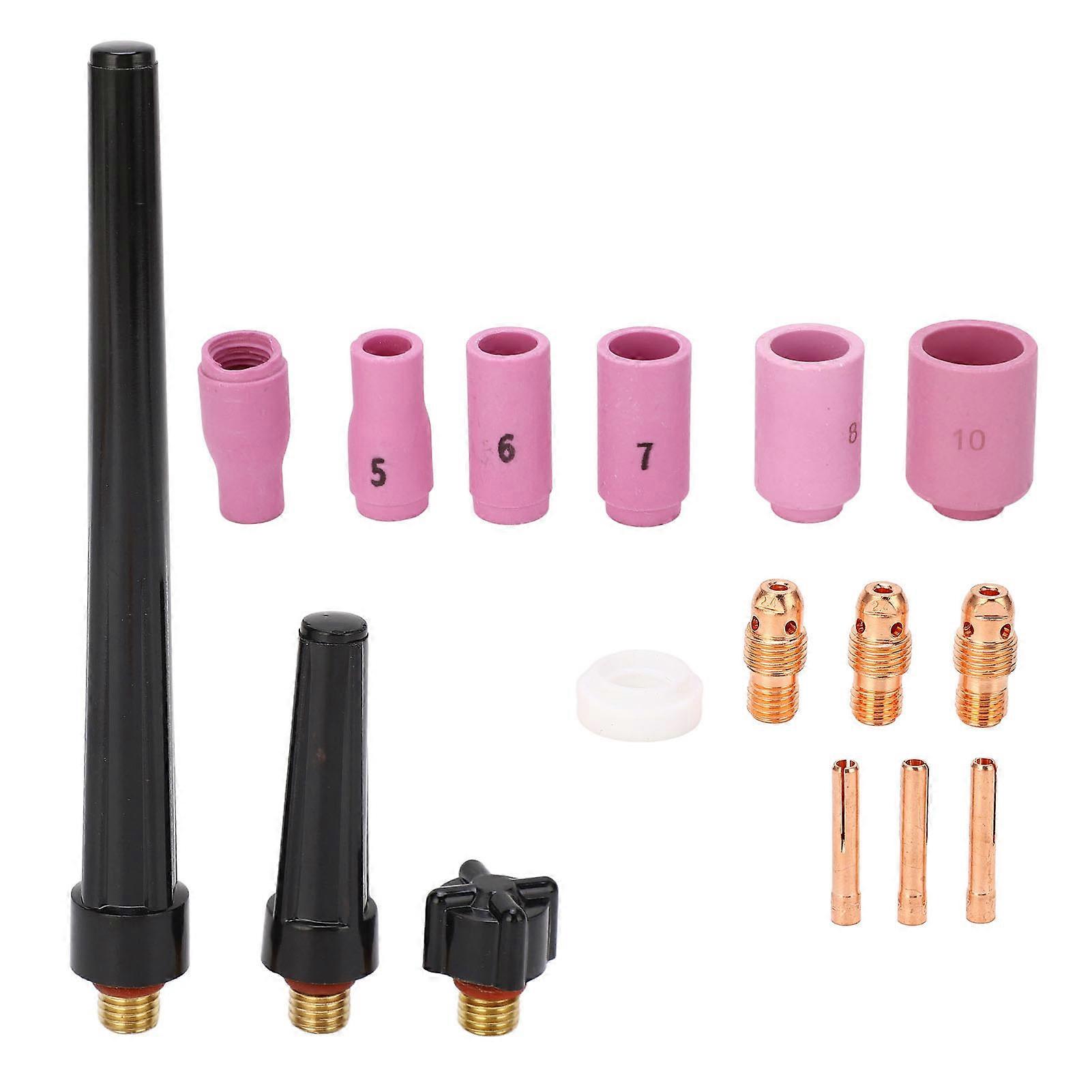 16Pcs Welding Cup Torch Collet Set with PTFE Front Cover for for WP 9 20 25 Welding Gun