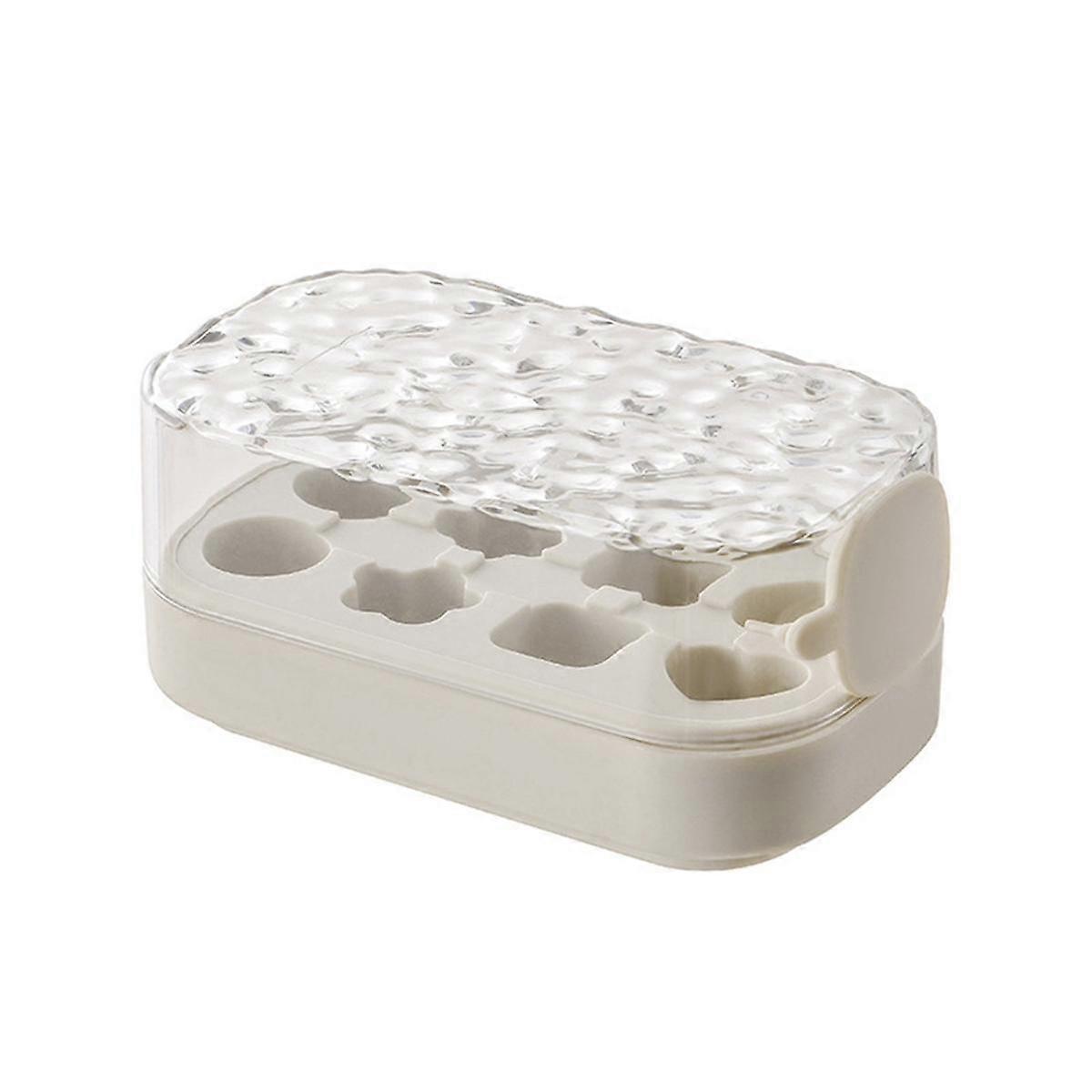 Press Ice Cube Tray 8 Ice Cube Tray Box Push Type Ice Cube Maker Easy to Demold Ice Tray Mold Summer Kitchen Gadgets A
