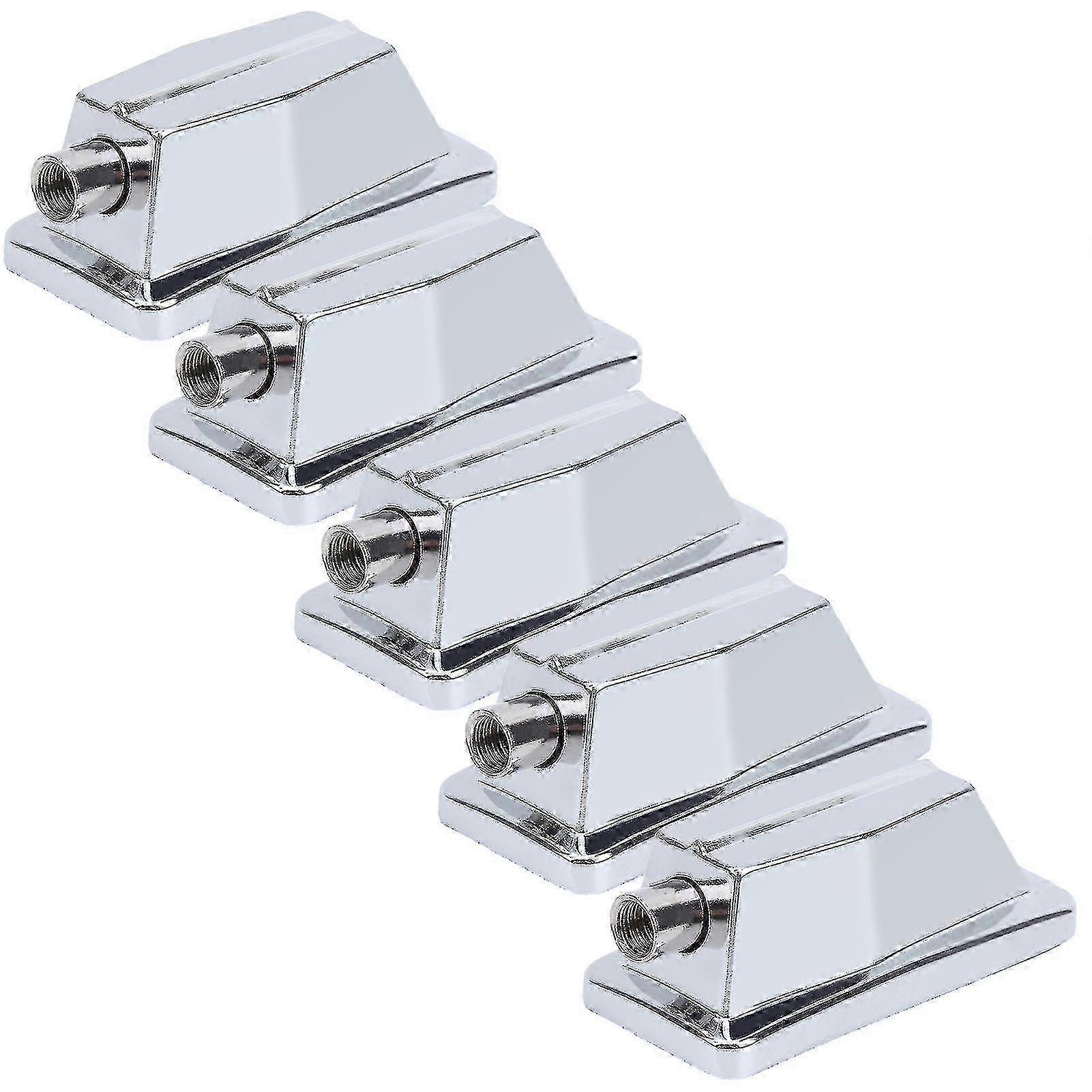 5Pcs Snare Drum Lug Claw Hook Rectangular Chrome Plated Bass Replacement Parts Accessories_Feb