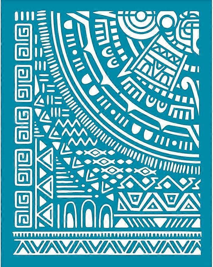 4x5 Inch Aztec Theme Clay Stencils Traditional Tribal Pattern Silk Screen for Polymer Clay Tribal Symbols Silk Screen Stencils