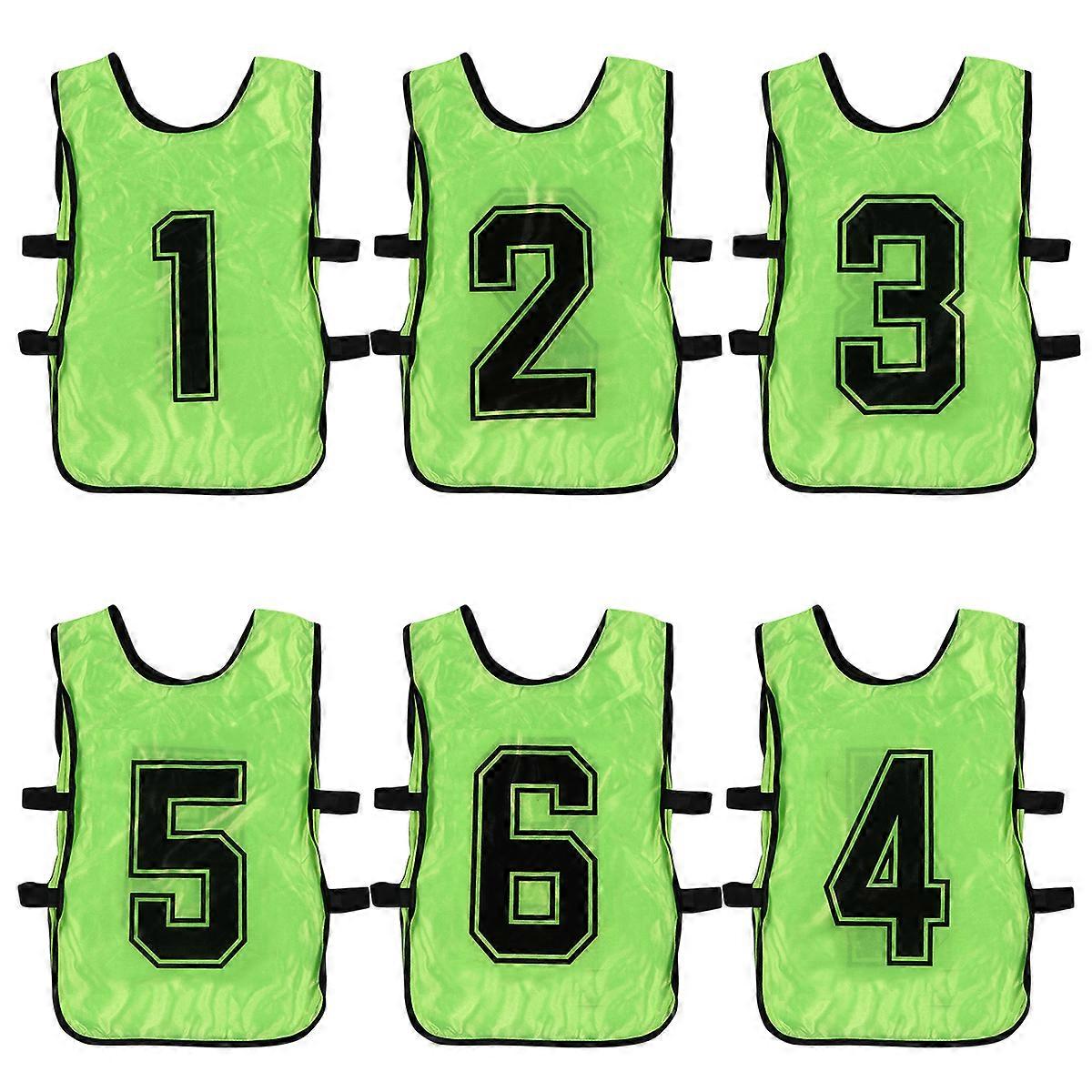 6Pcs Durable Polyester Vests Scrimmage Team Practice Open Sided Vests