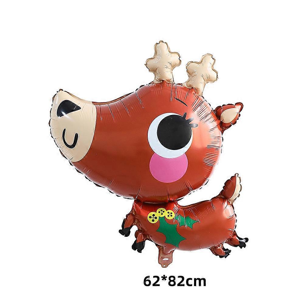 Merry Christmas Cute 4D Reindeer Balloons Walking Animal Xmas Decorations for Home Helium Foil Globos Navidad Kids Toys