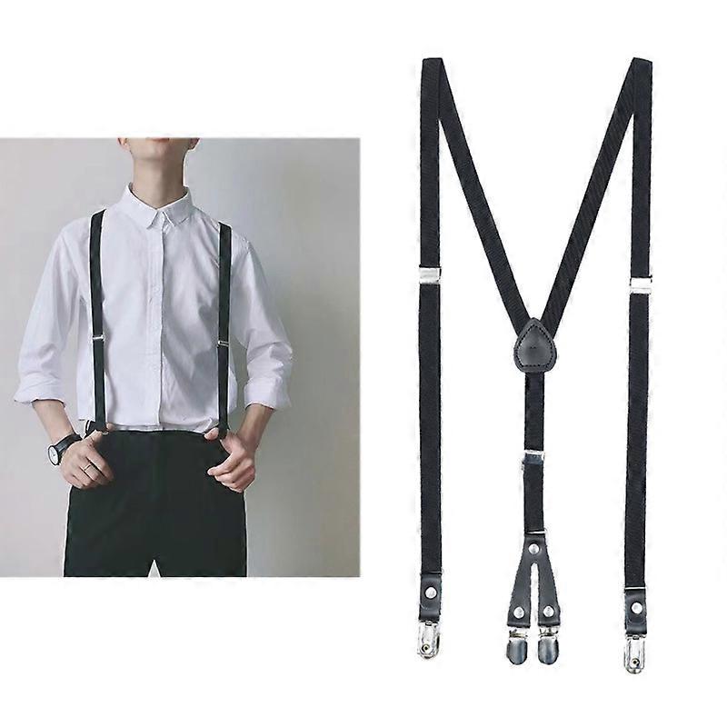 1.5 سنتيمتر سليم X الظهر 4 مقاطع نحيف أسود صلب حمالات رجالية للرجال سروال نسائي حمالات قابلة للتعديل