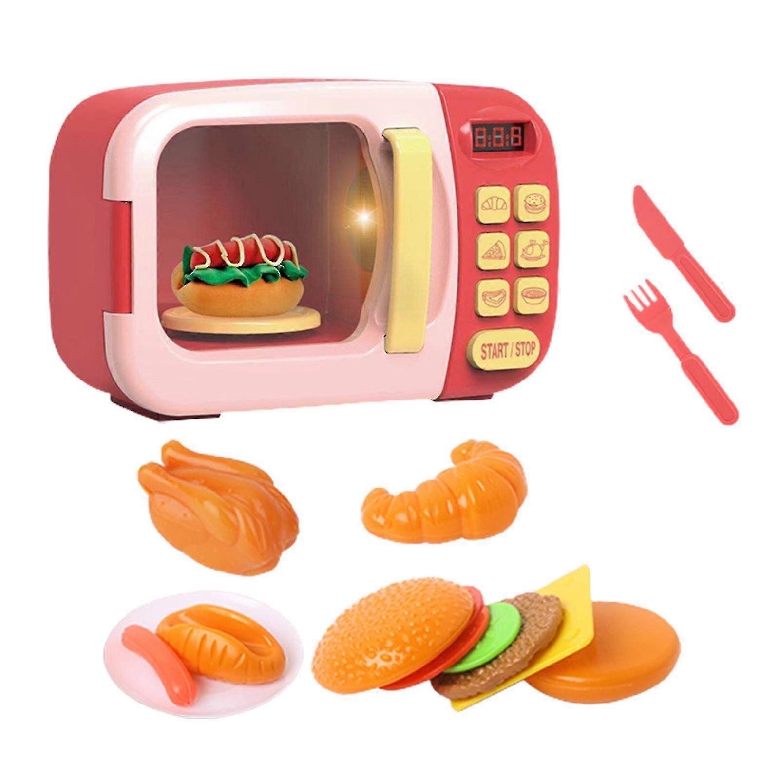 Microwave Oven Simulation Model Toy Timing Playing Dollhouse Interactive Doll