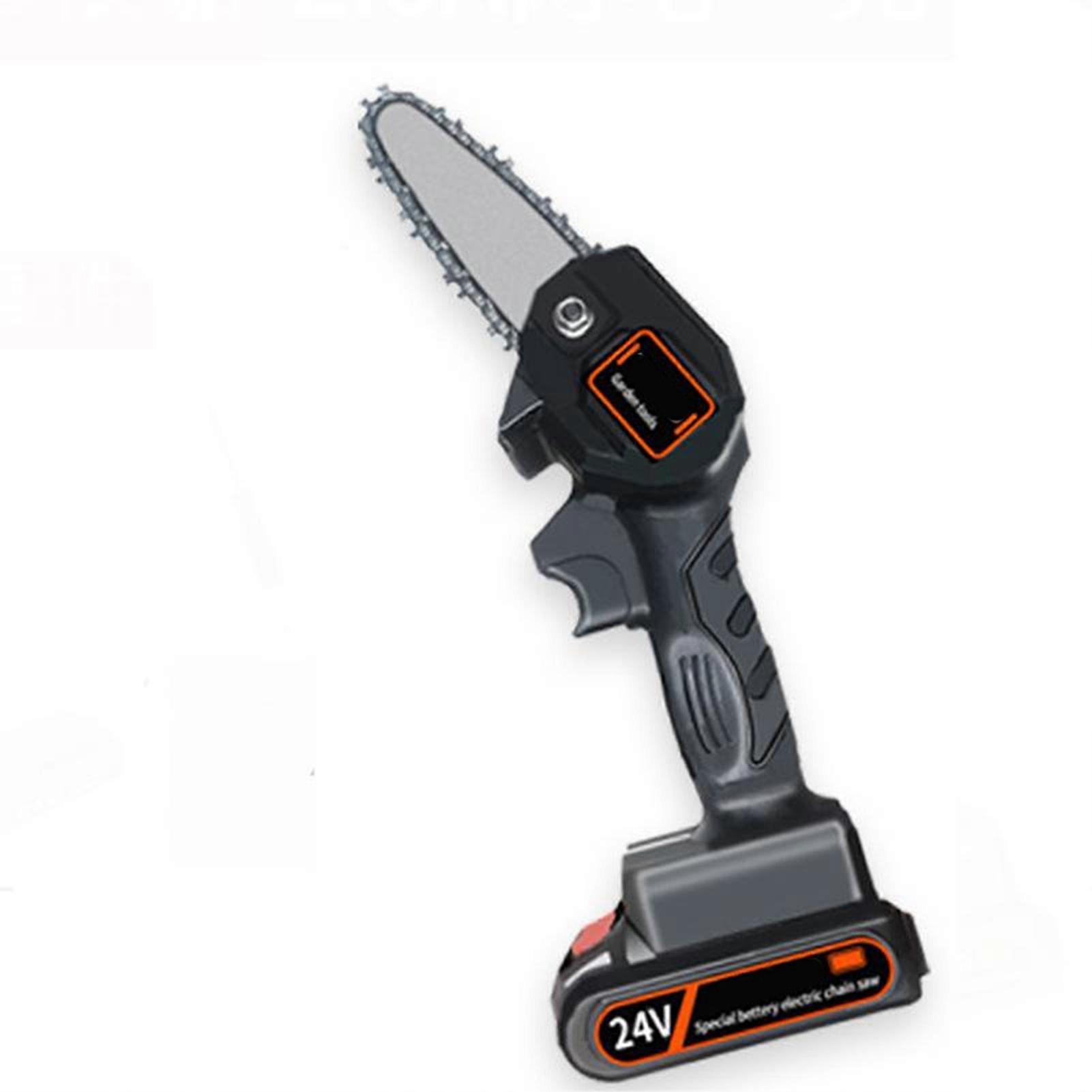 Portable Electric Chainsaw 4in Handheld Chain Saw for Trees Branches Trimming Wood Cutting Green