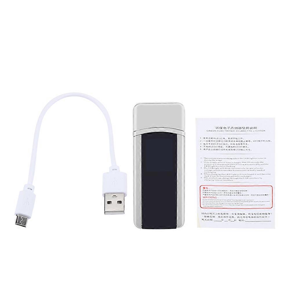 USB Wiederaufladbarer elektronischer winddichter Touch-Schalter Tragbarer Zigarettenanzünder (Silber)