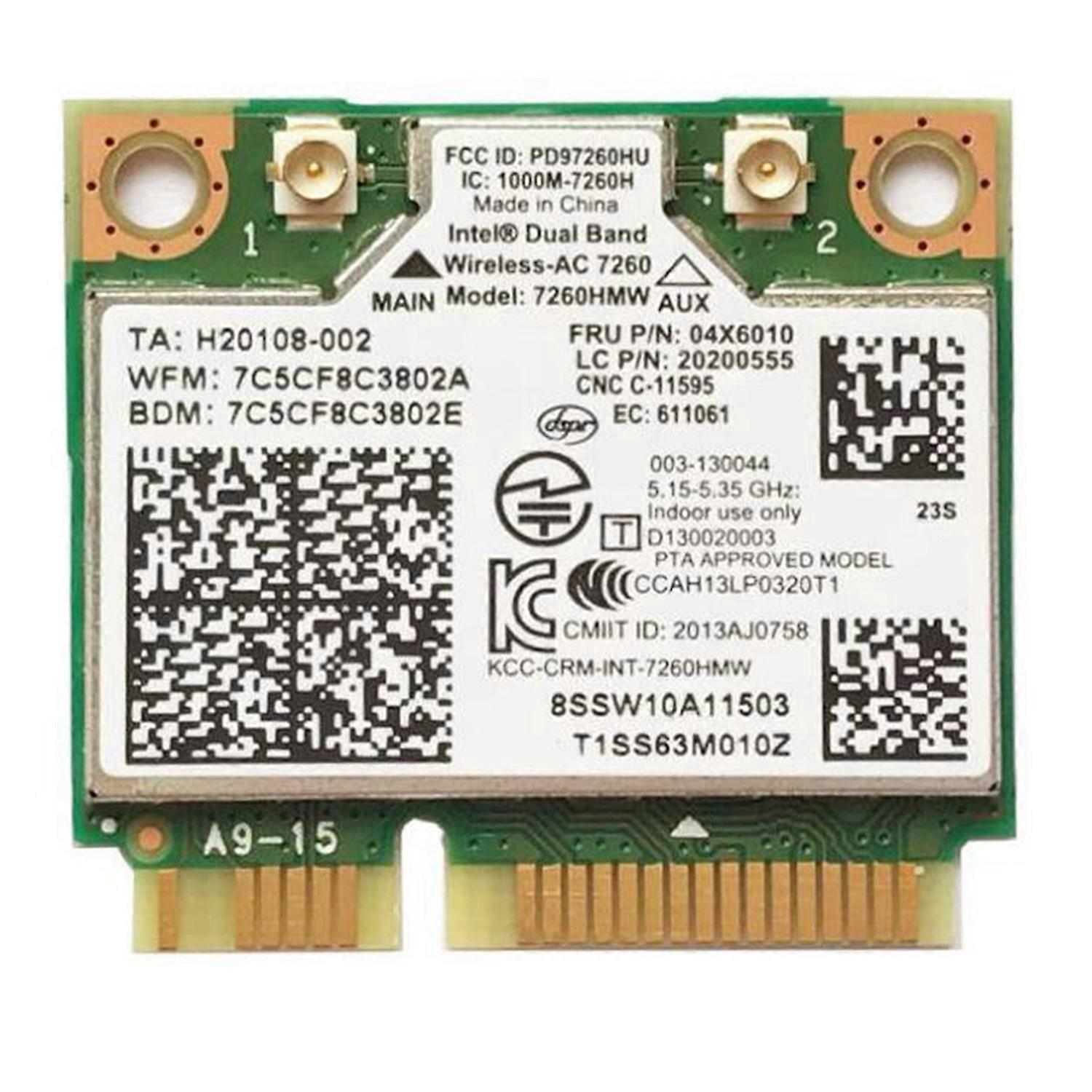 Notebook Built-in Wireless Card for 7260HMW 7260AC 867M Dual Band 5G Wireless Card BT4.0 for 04X609