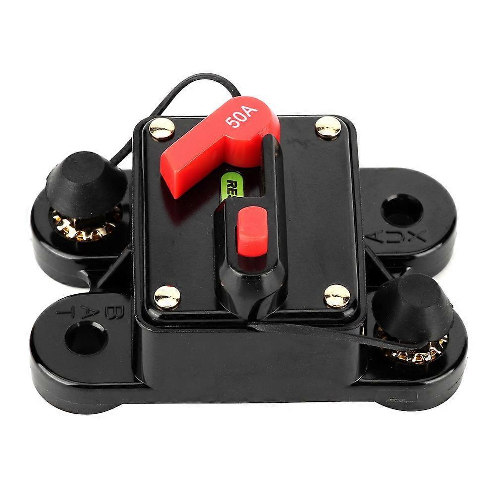 Car Audio Automatic Manual Reset Fuse Holder Circuit Breaker 12V 50A