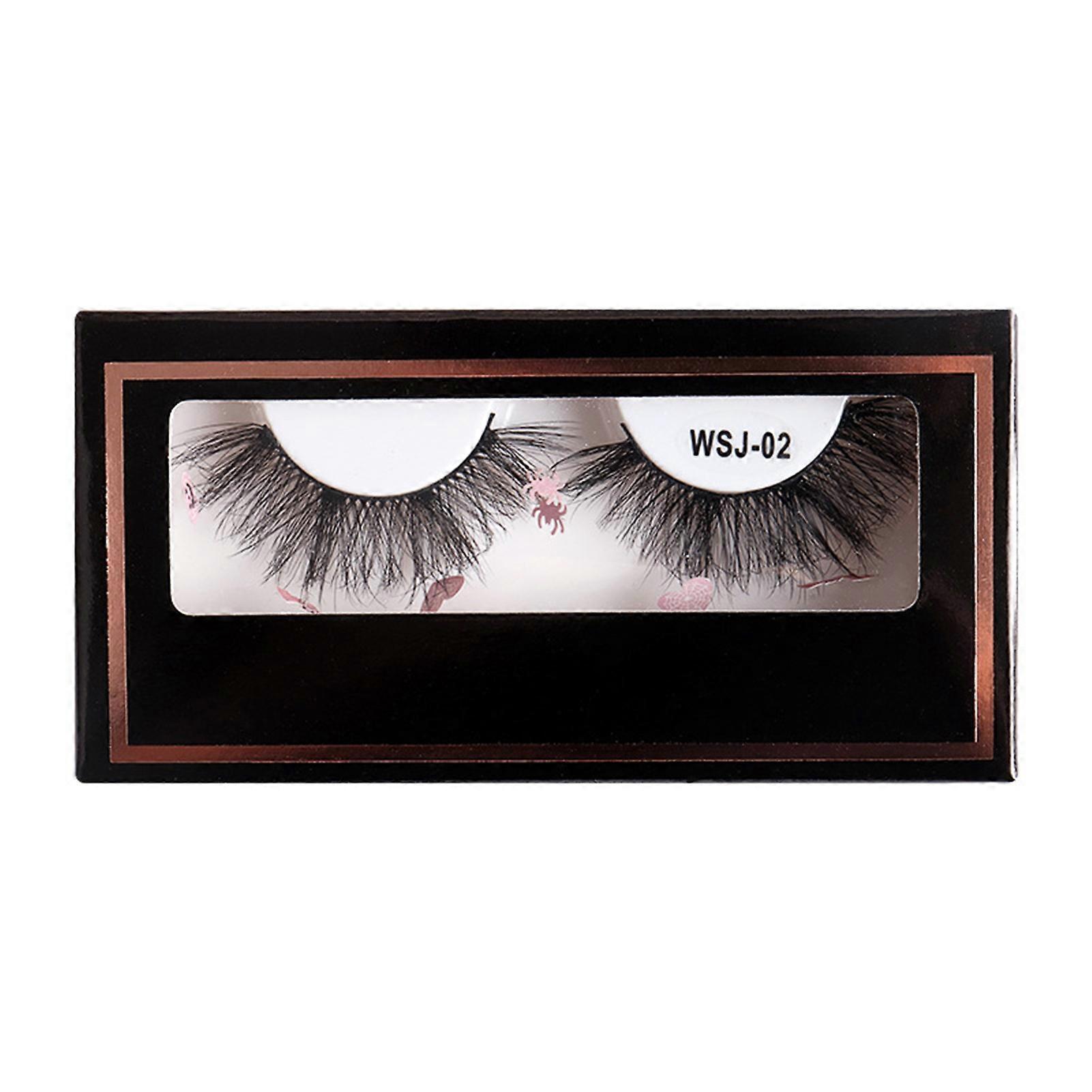 1 Set 3D Fake Eyelashes Soft Fluffy Faux Mink Eyelash Natural Look Eyelashes Extension Artificial Lashes Halloween Cosplay Makeup Fake Eyelashes Party