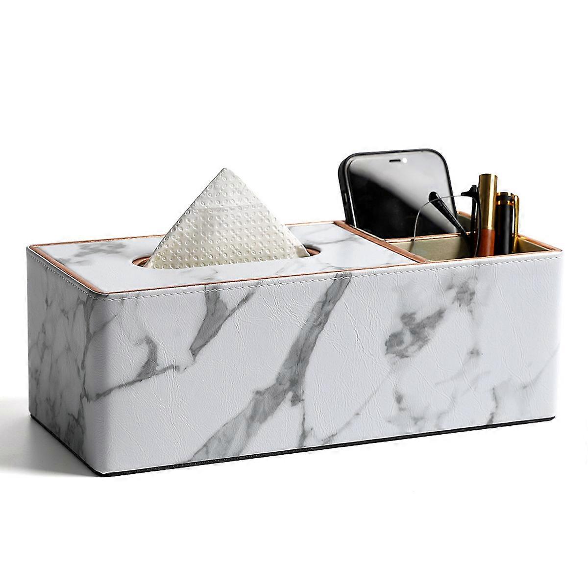 Multifunction PU Leather Tissue Box Cover Rectangular  Large Size Stationery Napkin Remote Control Holder Storage Box