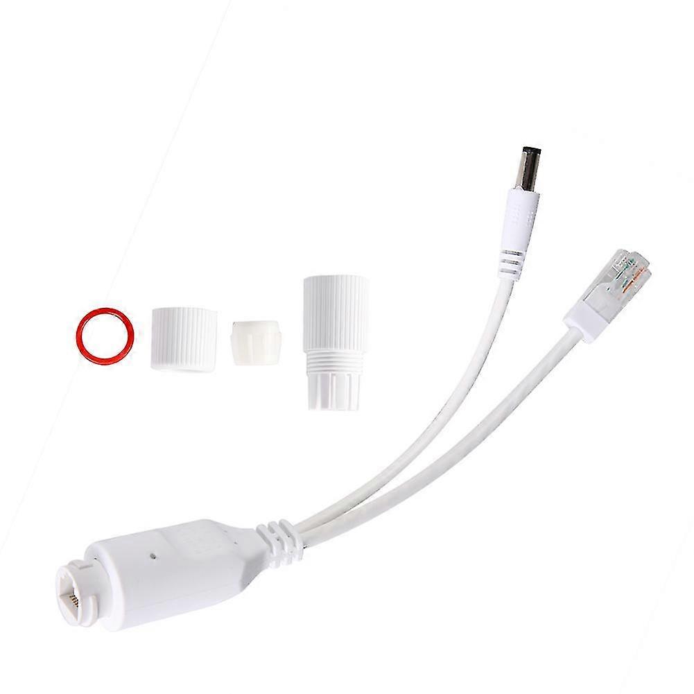 24v Waterproof Ip Camera Power Over Ethernet Adapter Poe Cable Splitter Injectorwhite