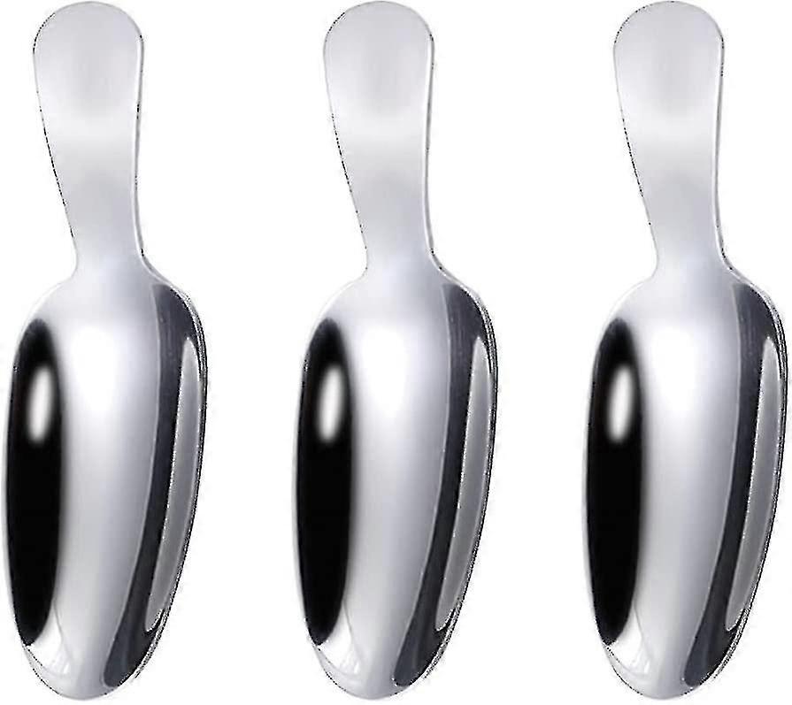 Mini in acciaio inossidabile a manico corto Cucchiaio da tè Set da tè Accessori 3 pezzi (argento)