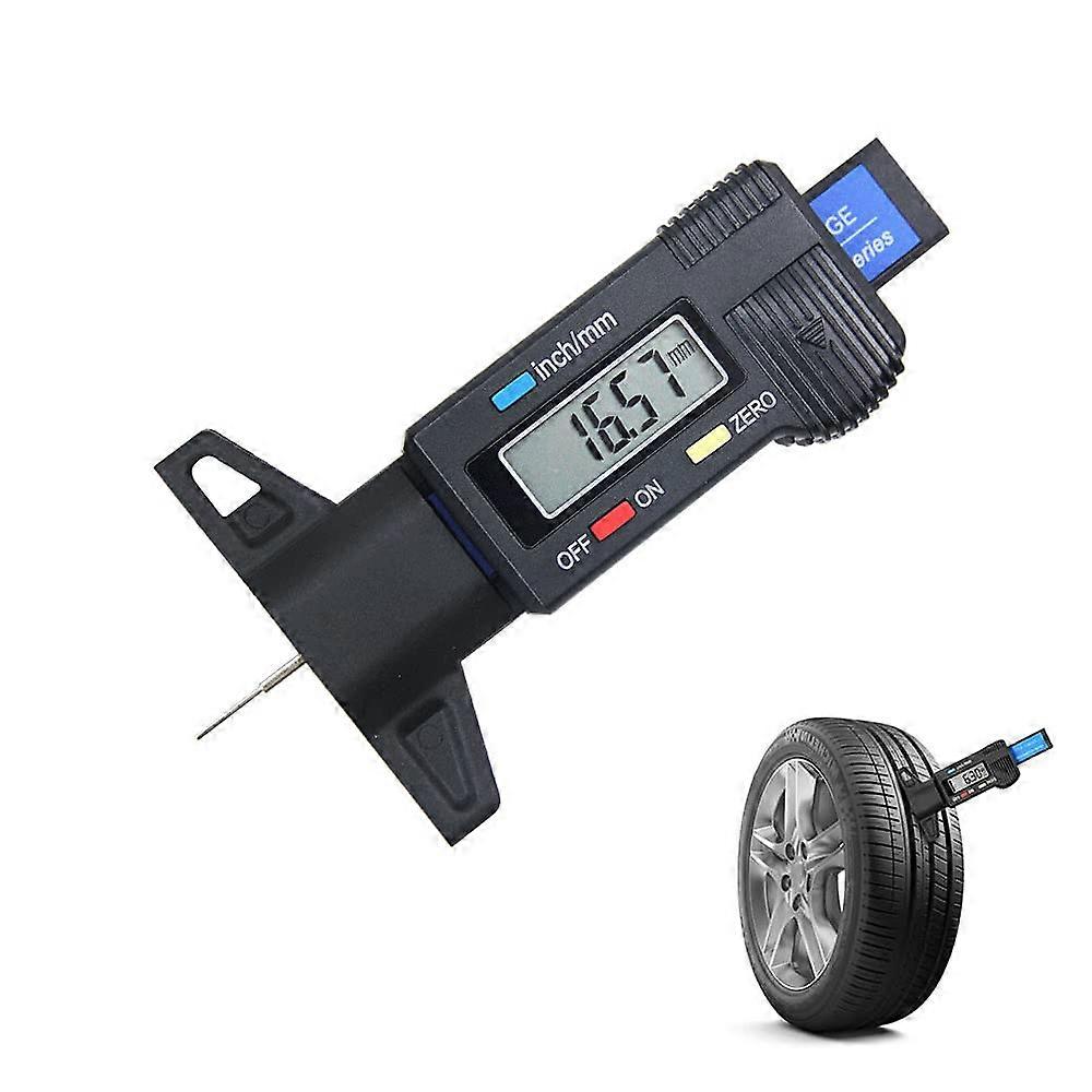 Tire Depth Gauges, Tire Tread Depth Gauge, Digital Depth Gauge with LCD Display for Cars, Motorcycles, Truck, Metric/Inch, 0-25mm