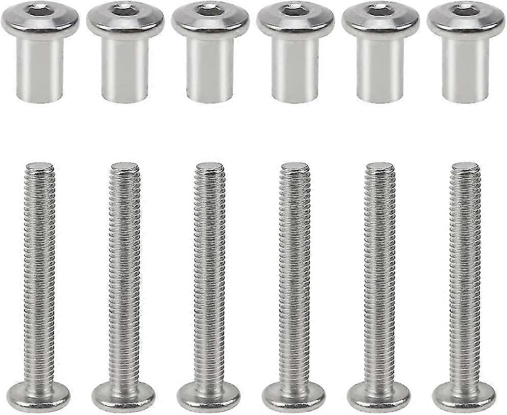 ,hexagon Fixing Bolts Furniture Connecting Screws M6 X 50mm Threaded Cabinet Connector10pcs Jskee