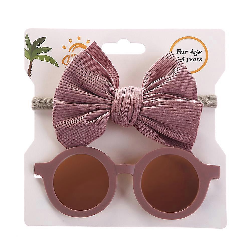 2Pcs/Set Daisy Flower óculos de sol com elástico Nylon bebê headband Bohemia Beach Seaside óculos de sol crianças Puff Bow Headwear