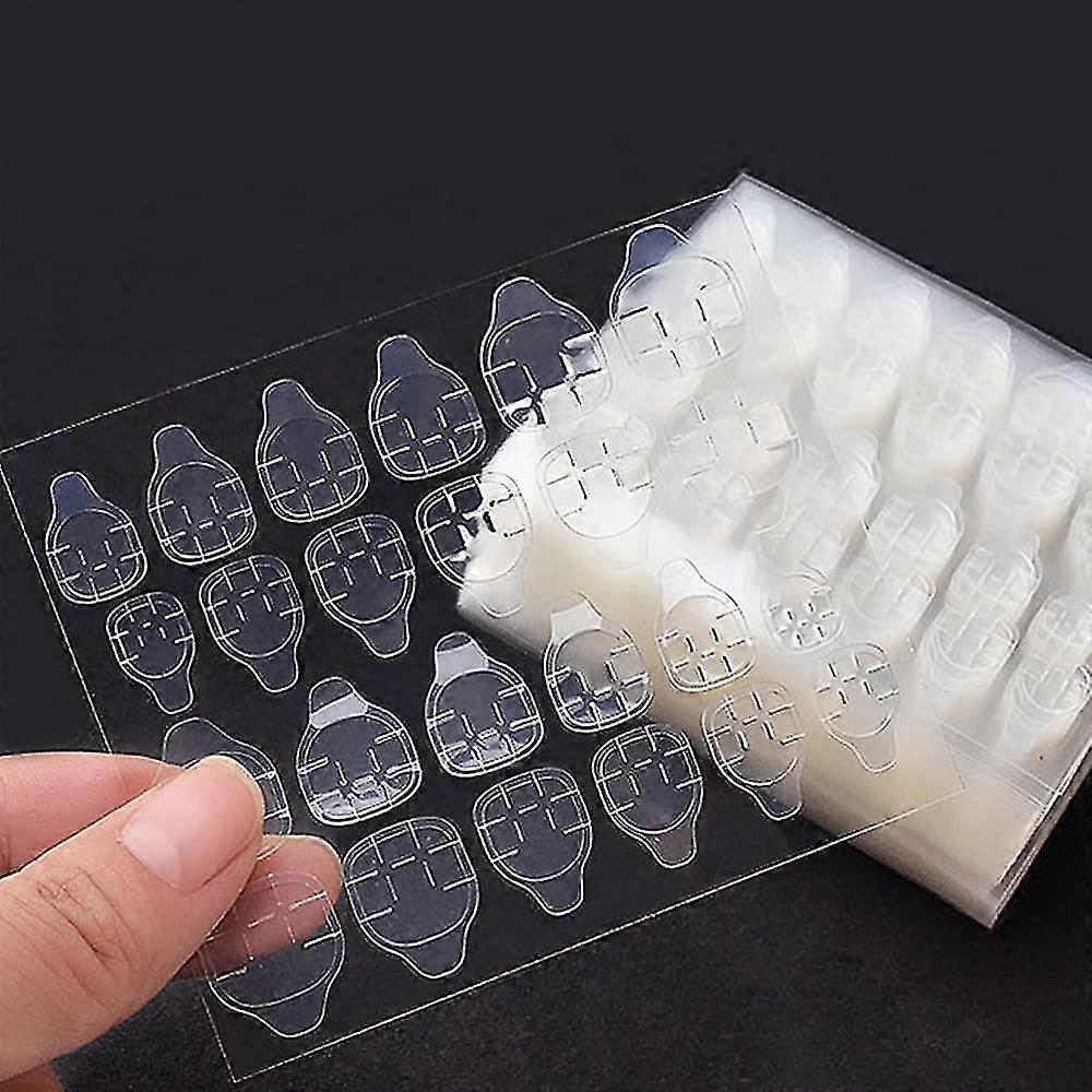50 Sheets Double Side Glue Nail Sticker For Press On Nails,waterproof Breathable False