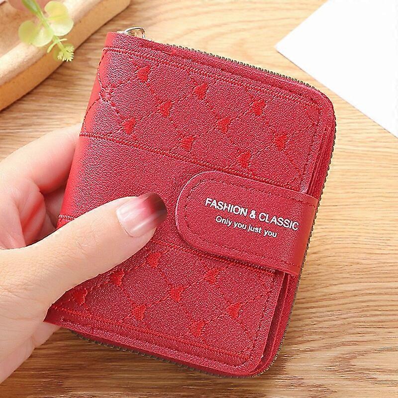 Wallet Short Wallets For Women Fashion Simple Large Capacity Versatile Heart Colorful Clutch Zipper Buckle Coin Purse Female Bag