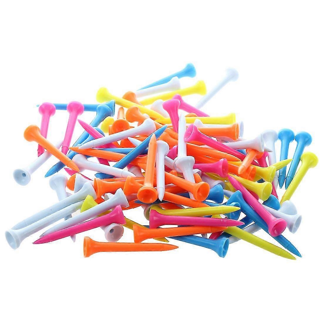 100 Pcs Golf Tees 54 Mm Plastic Mixed Color