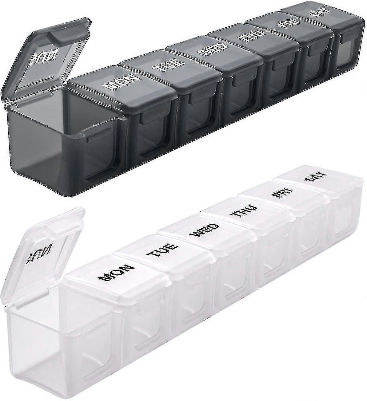 2pcs Weekly Pill Organizer Daily Pill Keep Separately