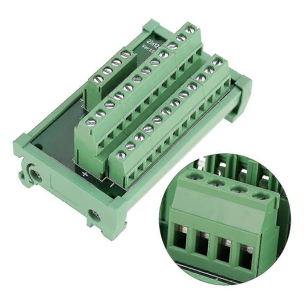 12 Position Power Distribution Din Rail Mount Interface Module Breakout Board