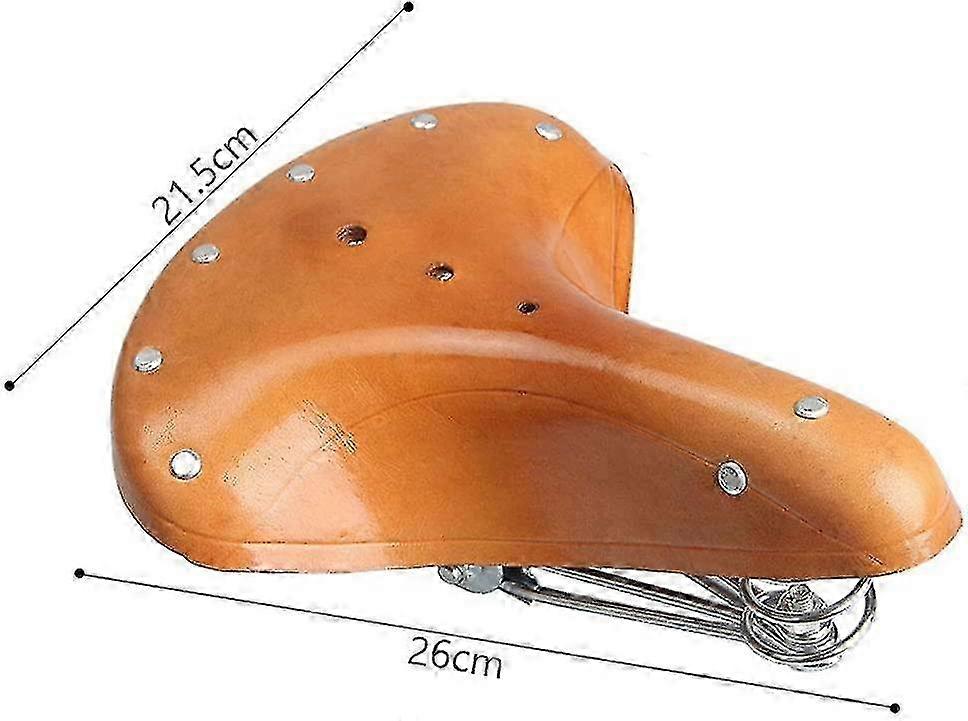 جلد طبيعي الربيع الدراجة السرج ، الرجعية استبدال الجلود دراجة سرج وسادة- جيد