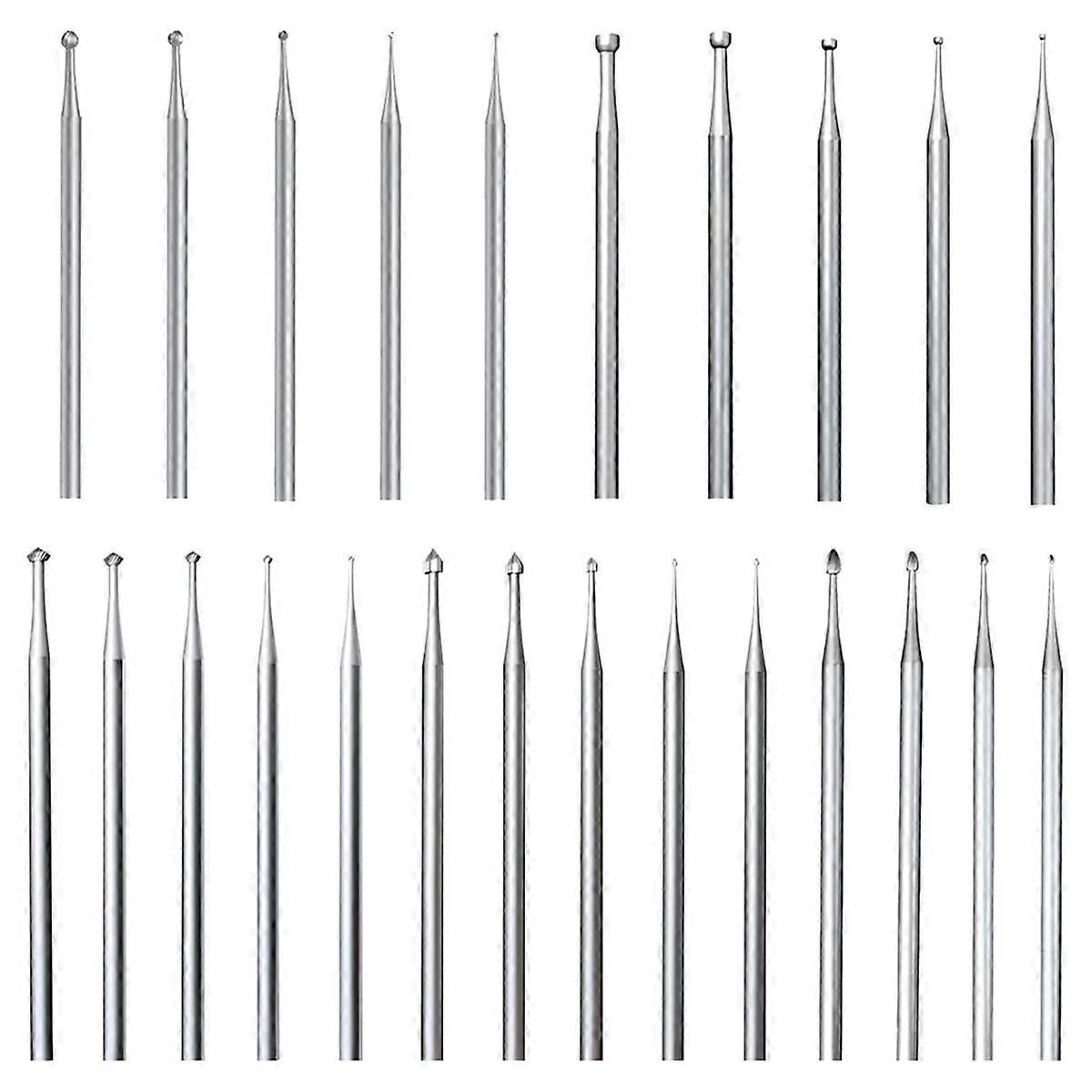 24 Pcs 3/32inch Shank Burr Sets,Includes Ball Burs, Stone Setting Bits, Round Cup Burr, 90 Hart Burs and Bud Bur Kits