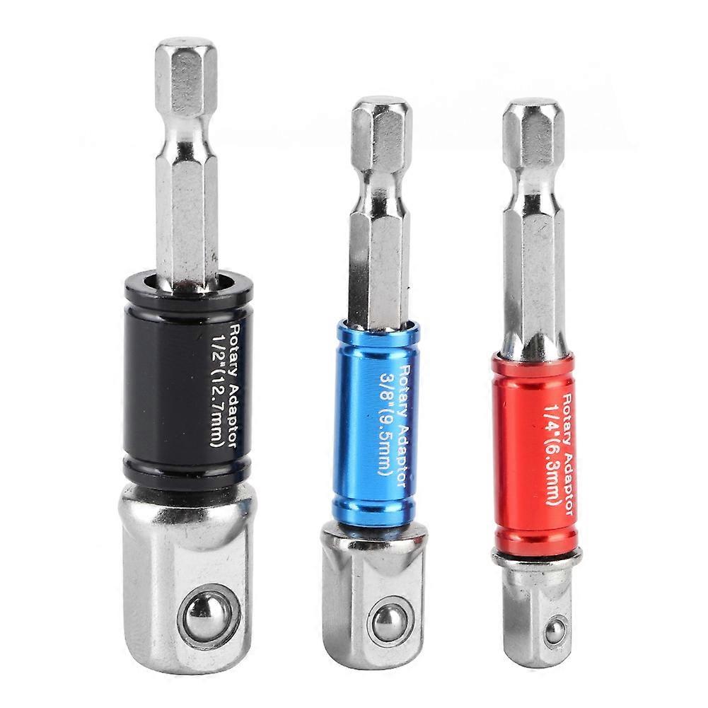 3Pcs/Set Hex Drill Bit Socket Adapter Drive Electric Impact Driver 1/4in 3/8in 1/2inType C