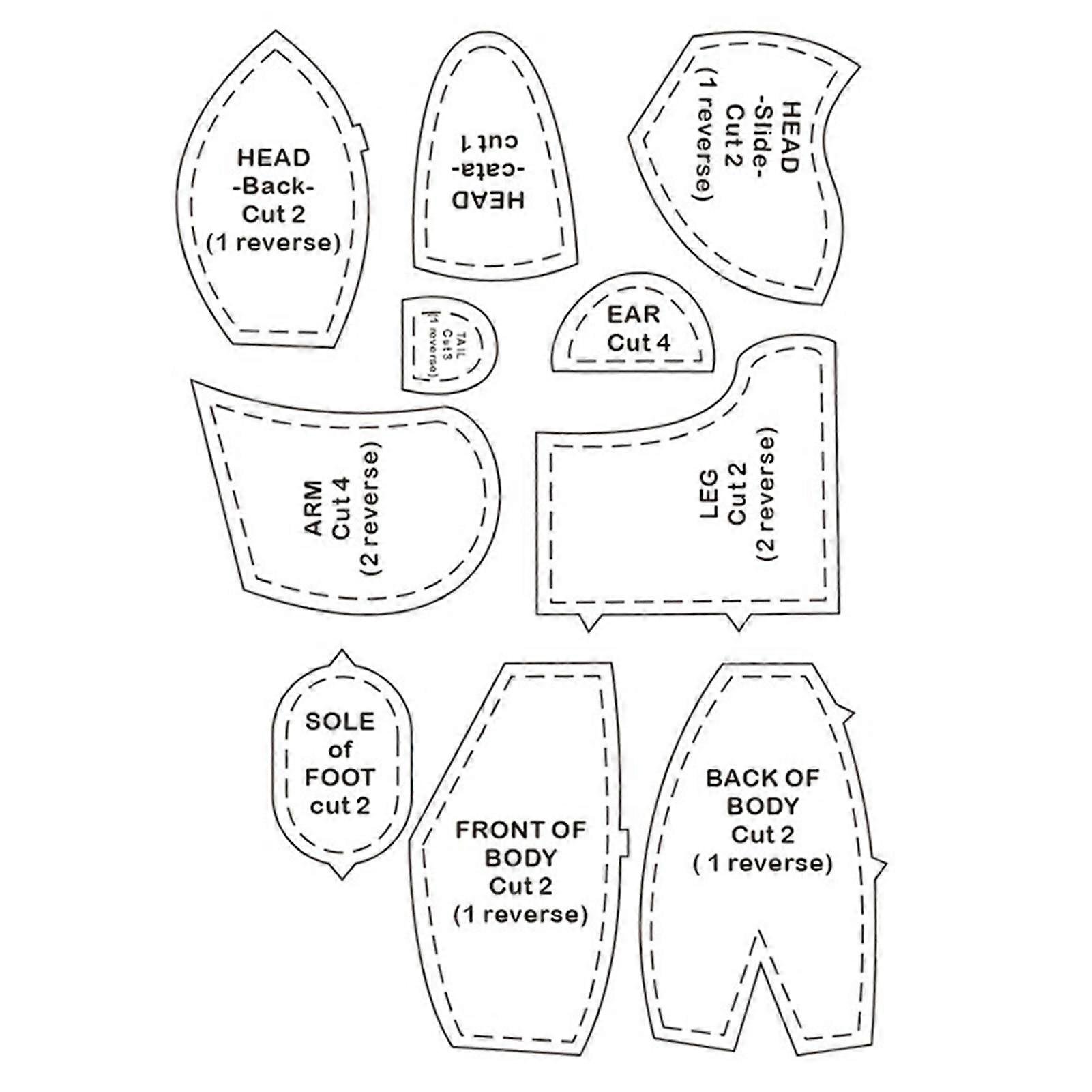 10 PCS Memory Bear Doll Template Ruler Set Reusable DIY Crafts Sewing Stencil for Sewing Project Lovers