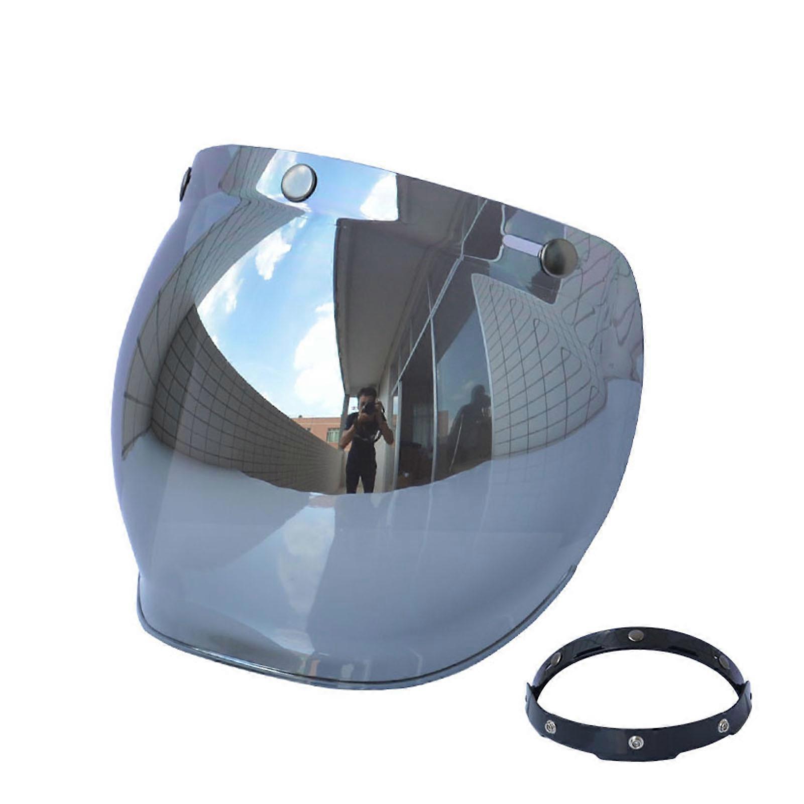 Motorcycle Anti-UV Anti-Scratch Helmets Lens Retro Bubble Visor Wind Shield Lens Universal for Standard 3-Snap Open Face Helmets