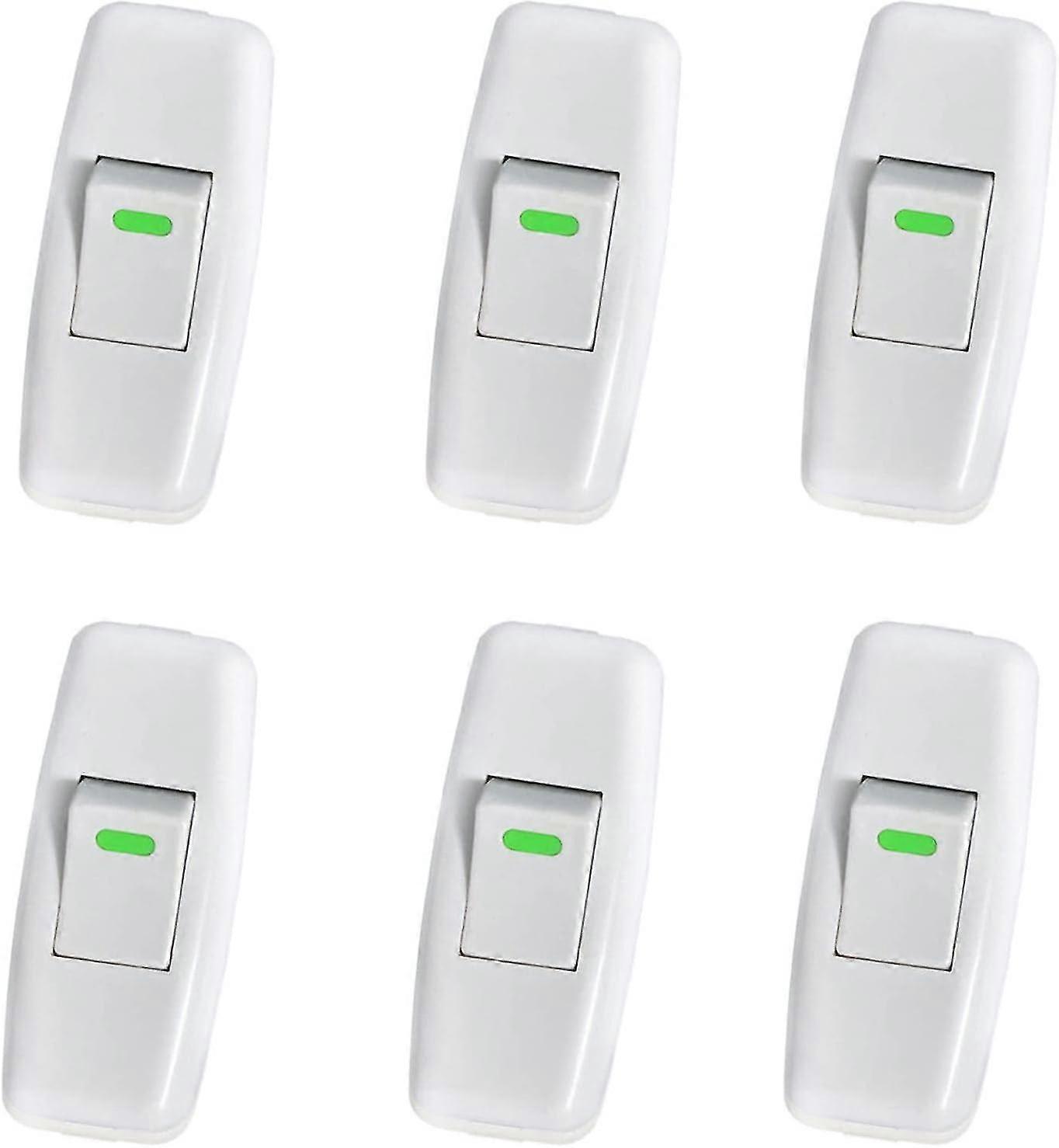 Lamp Switch, Torpedo Switch, Inline Cord Switch, Bedside Lamp Switch, Inline Rocker Switch For Bedside Table Lamp On Button Replacement, 6 Pack