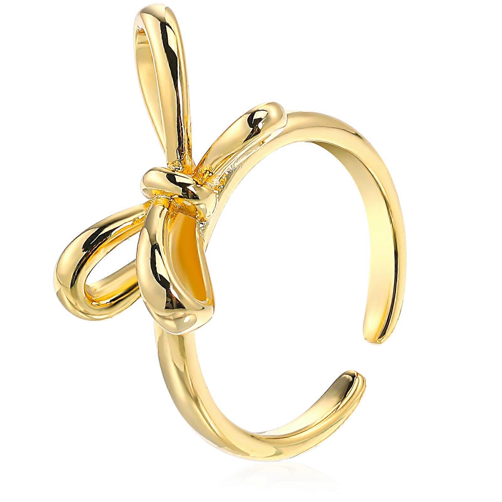 Bowknot خاتم قابل للتعديل خاتم الإصبع المرأة وعد خاتم الذكرى السنوية عيد الحب القوس القوس خاتم Bowknot مجوهرات