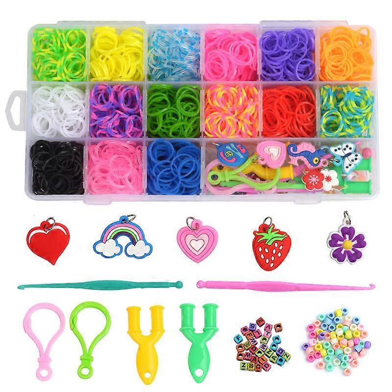 ZK1 box of 18-grid rainbow rubber band colorful hand knitting machine DIY