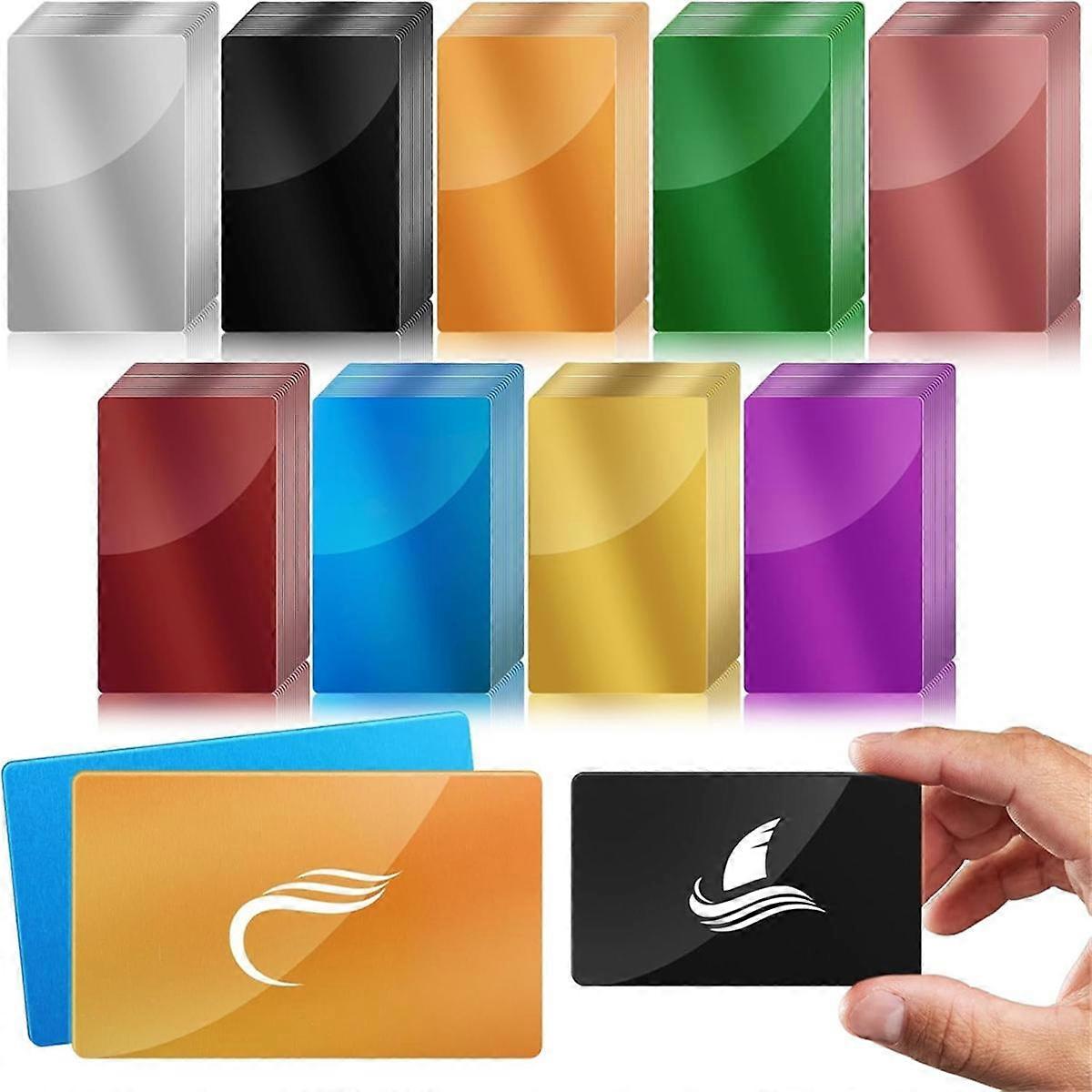 180 Pcs Metal Engraving Blanks Colorful Aluminum Sheet Laser Engraving Business Card Engraving DIY