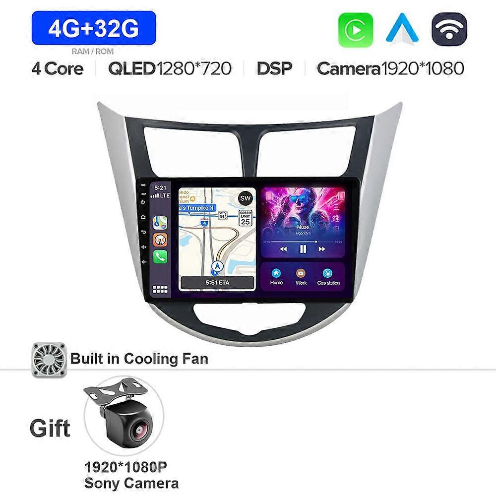 Android 13 8 Core Car Radio For Hyundai Solaris Verna Accent 2010-2016 Multimedia Video Player Head Unit Navigaion GPS WIFI 4G