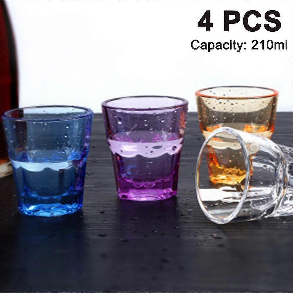 7.5oz Clear Plastic Tumblers Acrylic Stackable Drinking Glasses 4 Pcs
