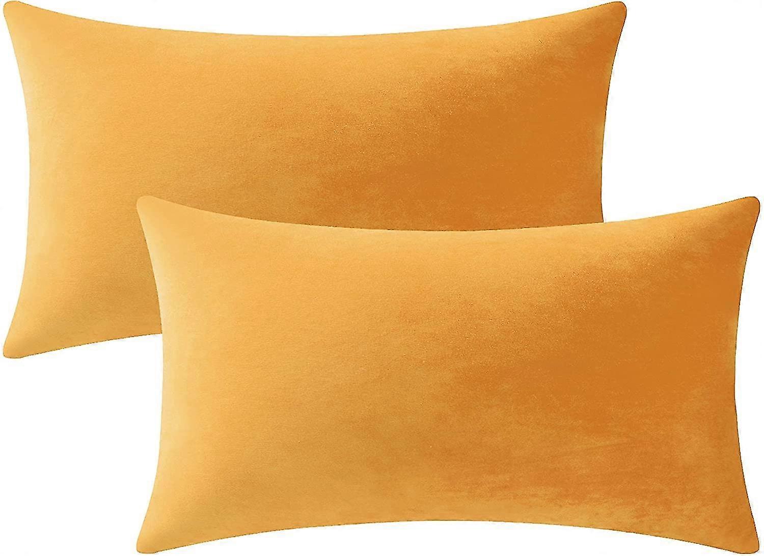 Couch Pillow Covers 12x20 Orange-yellow: 2 Pack