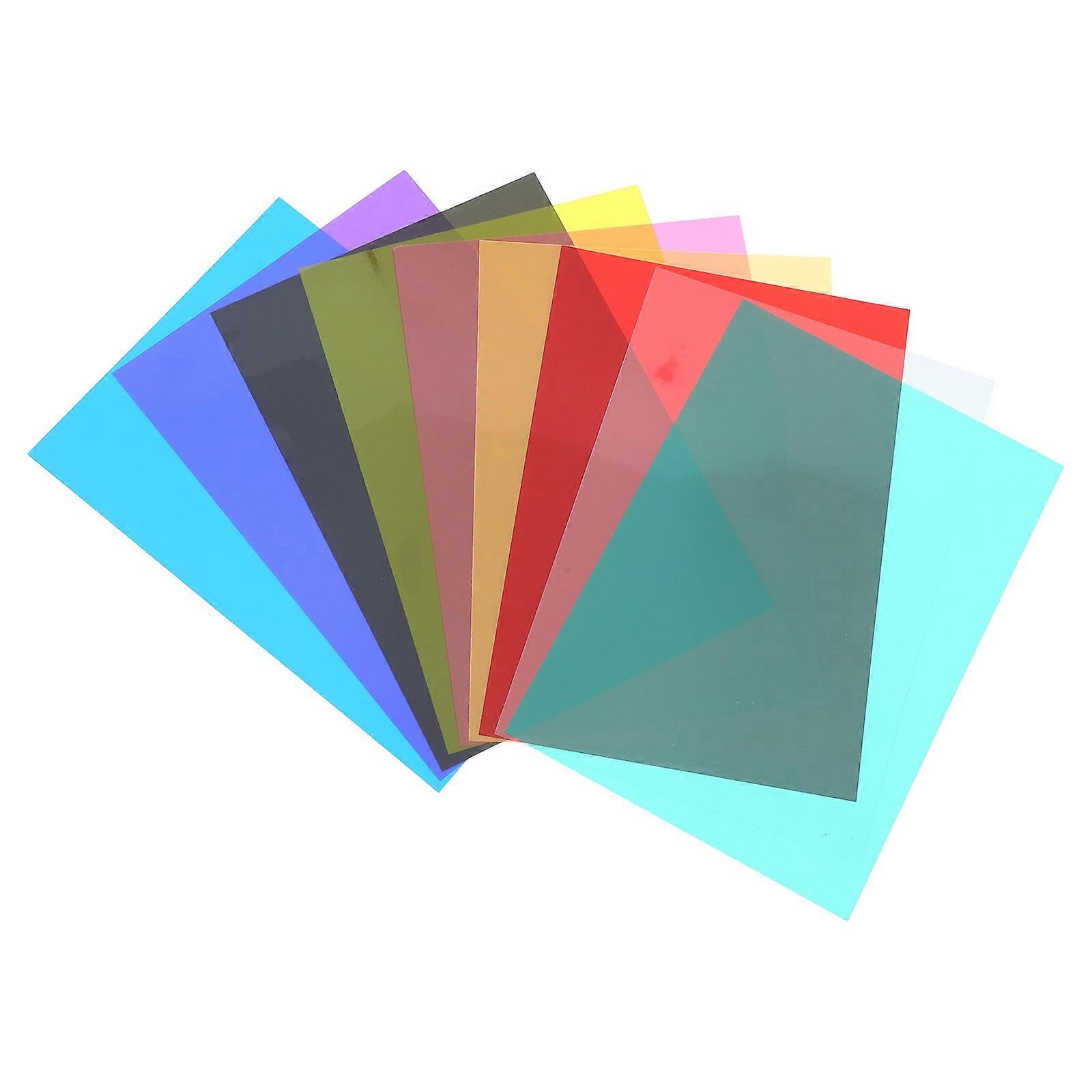 9pcs Light Filters Light Diffuser Film Lighting Gels Color Gels for Lighting Studio Video