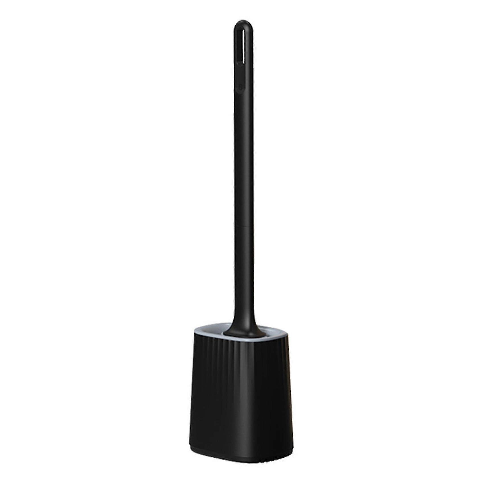 Toilet Brush With Quick Drying Brush Holder (black)