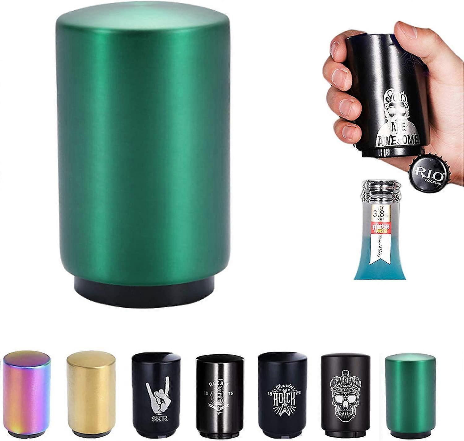 Stainless Beer Bottle Cap Opener,Push Down Automatic Magnetic Beer Opener