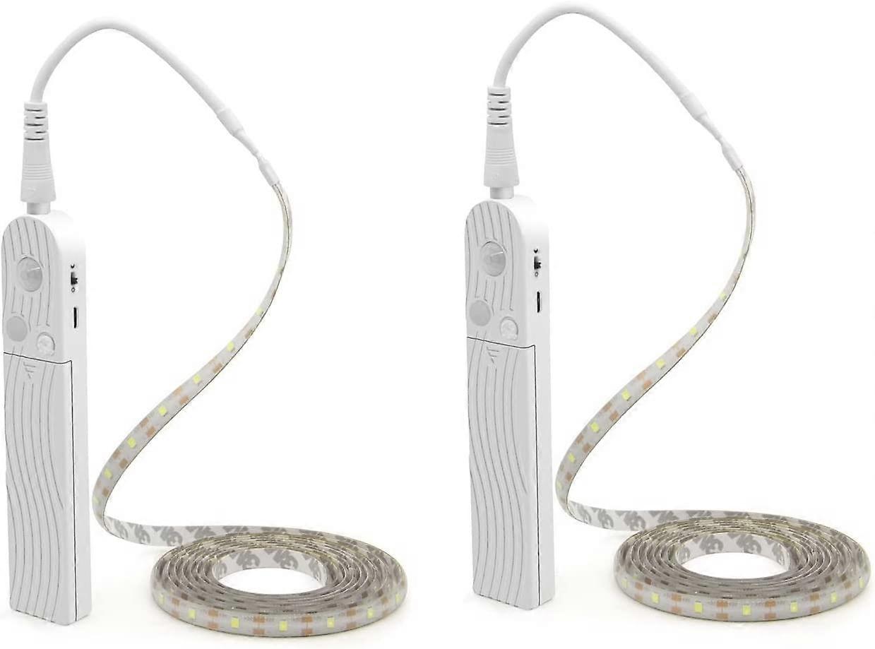 2 Pack LED Under Cabinet Lighting Motion Sensor,10Ft(Cold White, 3M )