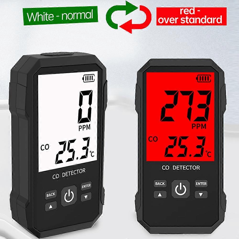 Carbon Monoxide Detector Carbonic Oxide Concentration Testing Meter with Temperature Test and Sound Light Alarm Function