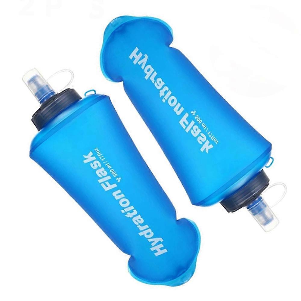 2 Packs Soft hydration flask,Collapsible Water Bottles For Running Hiking Cycling Climbing 500ML