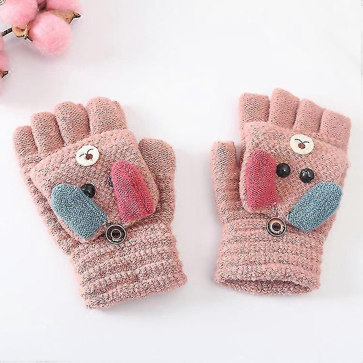 Children's Half Finger Gloves With Flap