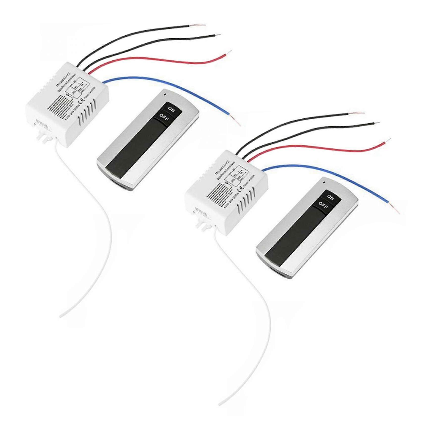 2X Channel with Digital Transmitter 220V ON/OFF 1 Switch Wireless Relay Receiver Remote Control Lig