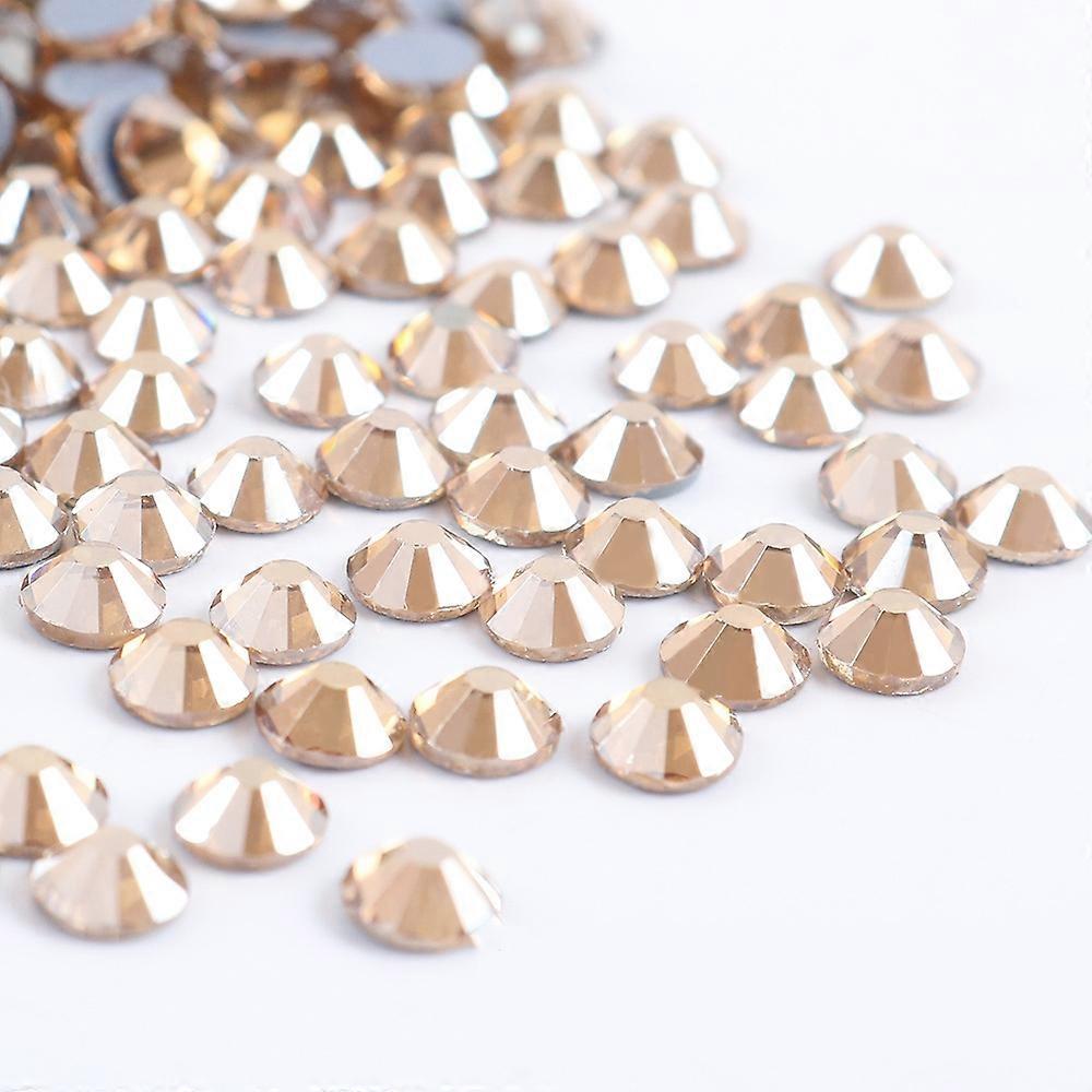 Hotfix Rhinestones Bulk for Crafts Clothes DIY Decoration, Golden Phantom (2-6mm) 288pcs/1440pcs Flat Back Crystal Round Gems