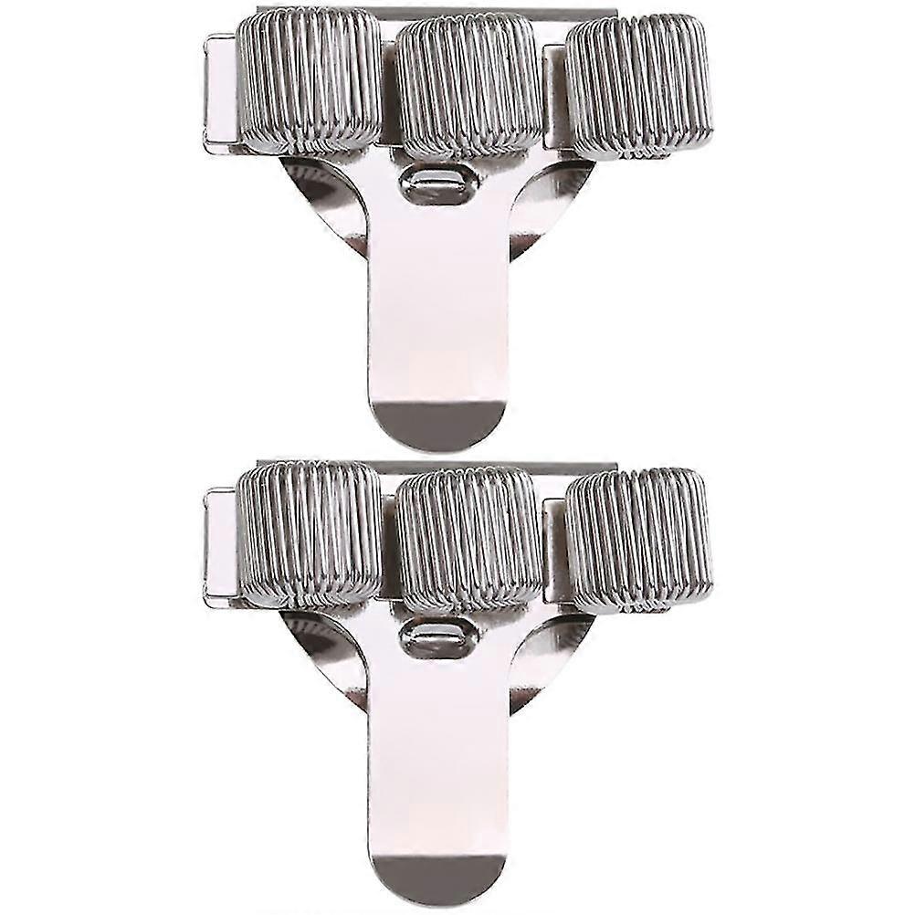 2pcs Practical Metal Triple Pen Holder With Pocket Clip Durable Pen Storage Loop