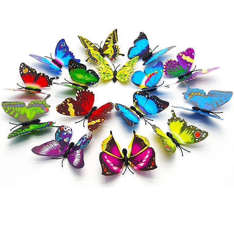 50PCS Random Color 3D Simulation Butterfly Sticker  For Wedding Decoration Retro Art Handbook Diary DIY Decor For Album Notebook