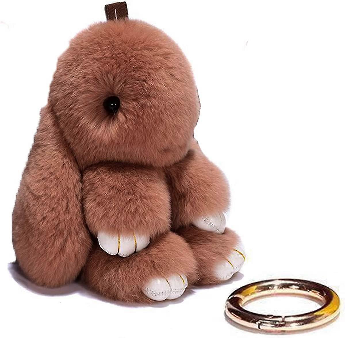 Bunny Keychain Cute Rex Rabbit Faux Fur Keychain Car Handbag Keyring