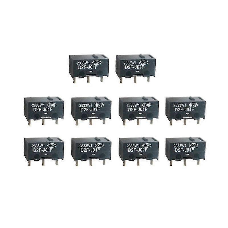 10pcs D2f-j01f Mouse Micro Switch Micro Button Silver Contactor Mouse Button Black Dot