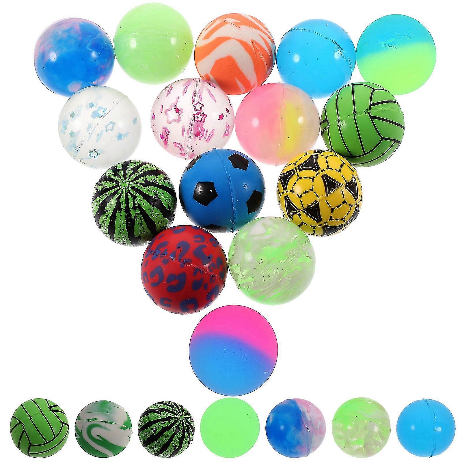 50pcs Kids Bouncy Balls Toys Mini Bouncing Balls Toys Party Favors Decompression Balls (random Style)